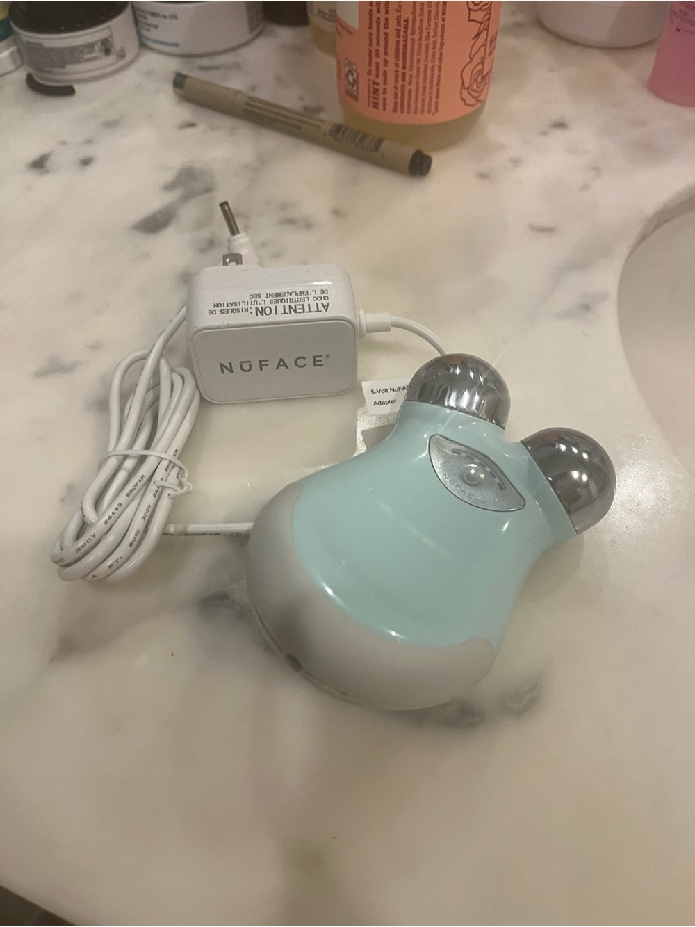 NuFace Mini Facial Toning Device - Mint and Silver
